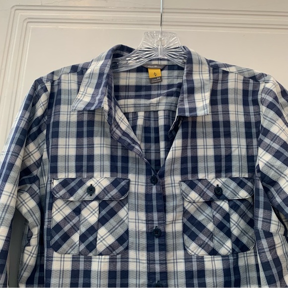 Eddie Bauer Plaid Flannel Button Up Long Sleeve Sweat Wicking Quick Dry Top - Picture 4 of 11